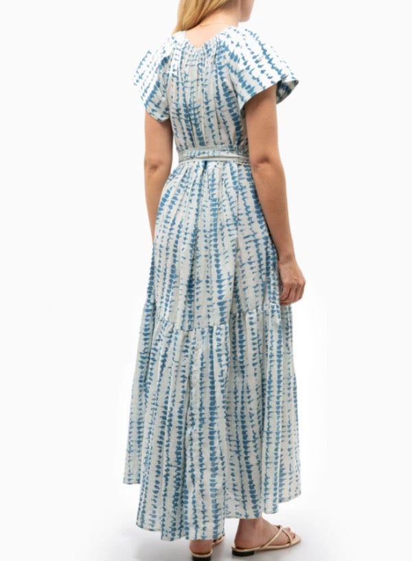Mirth Vienna Maxi Dress in Indigo Tie Dye | Size Small