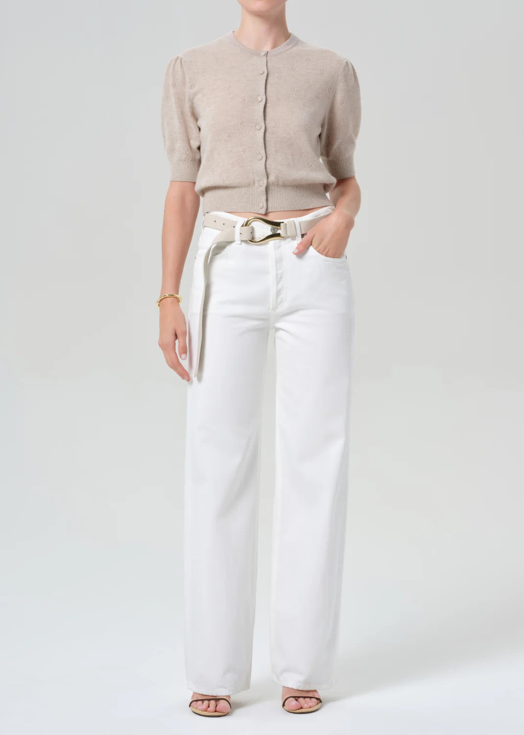 NWT Citizens of Humanity Annina Straight Leg White Jeans | Size 26