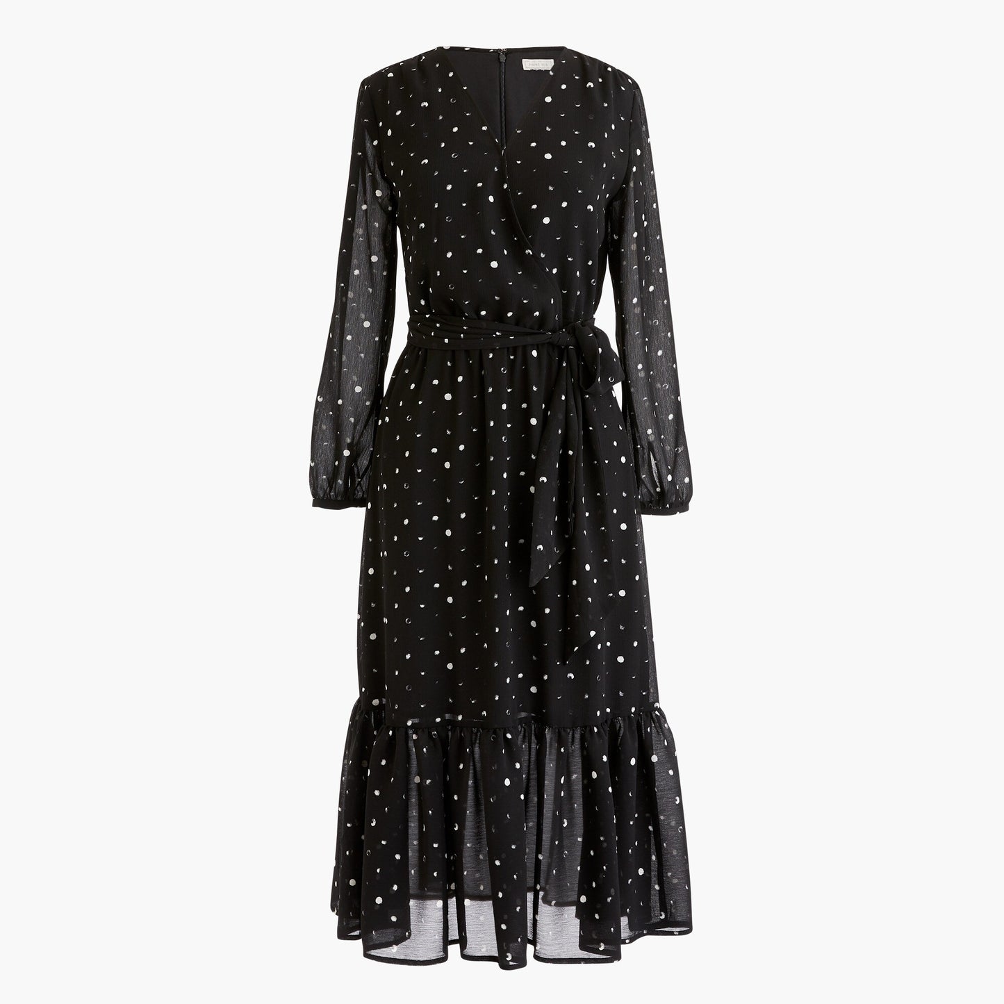 Point Sur Faux Wrap Dress in Crinkle Chiffon | Size 4