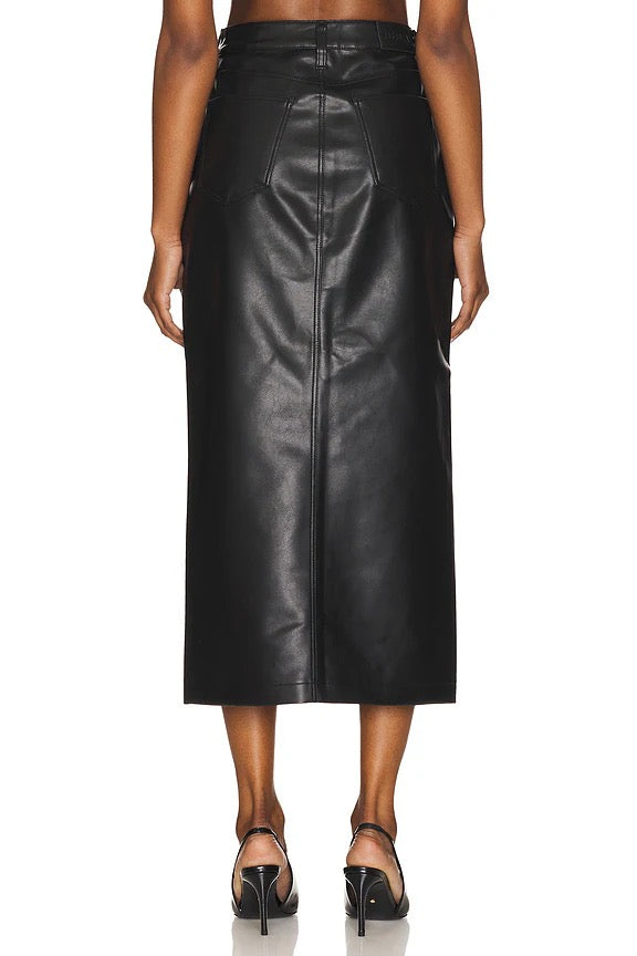 Pistola NWT Alice Utility Black Faux Leather Skirt | Size 28
