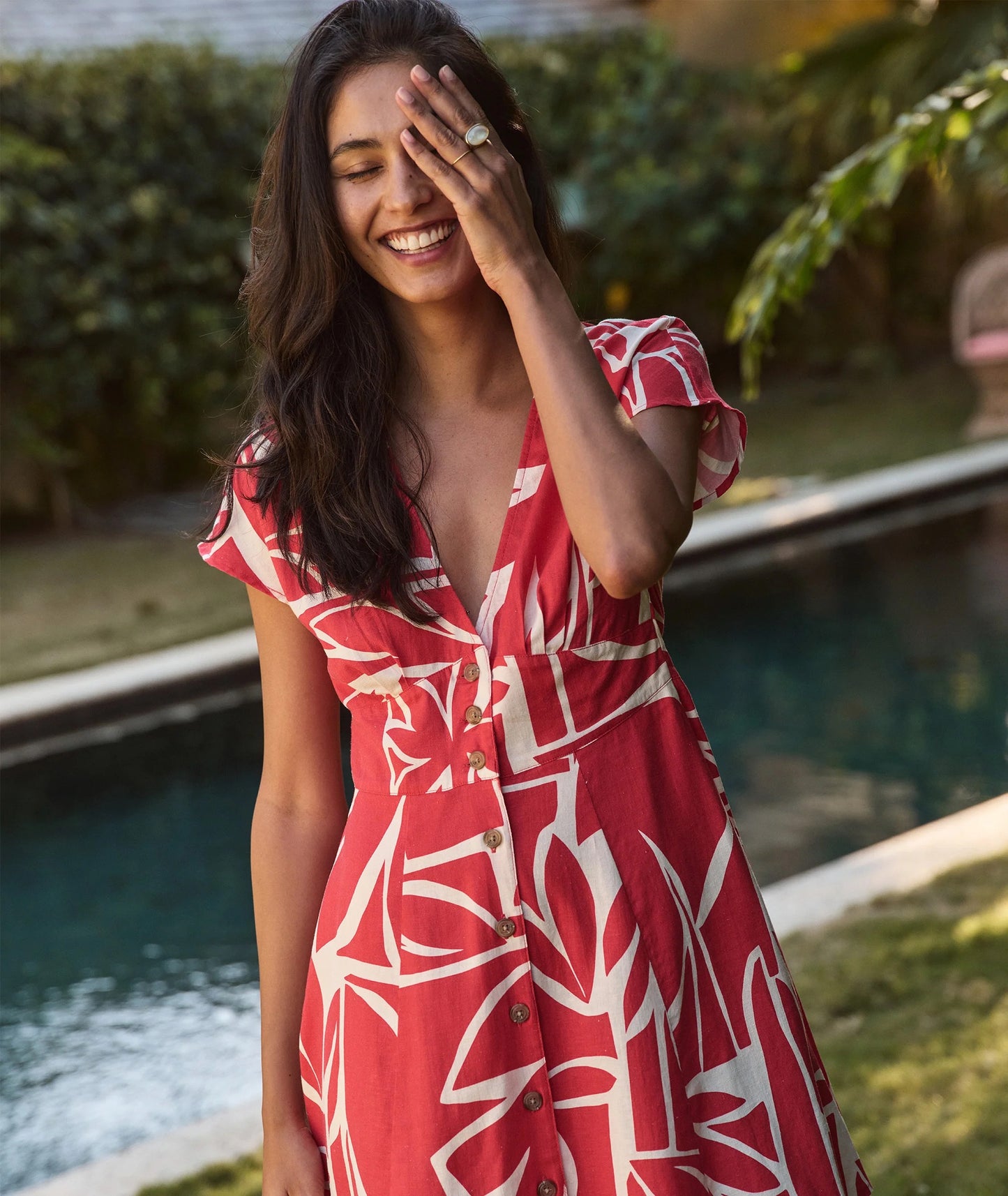Marine Layer Camila Mini Dress in Sunset Mosaic | Size Large