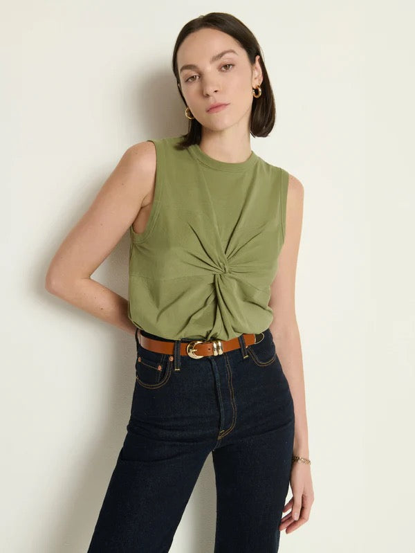 NWT Nation Los Angeles Neve Twist Front Tank Top in Matcha Green | Size XS