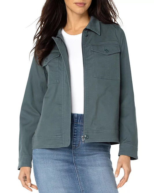Liverpool Los Angeles Utility Jacket in Teal Lagoon | Size XS