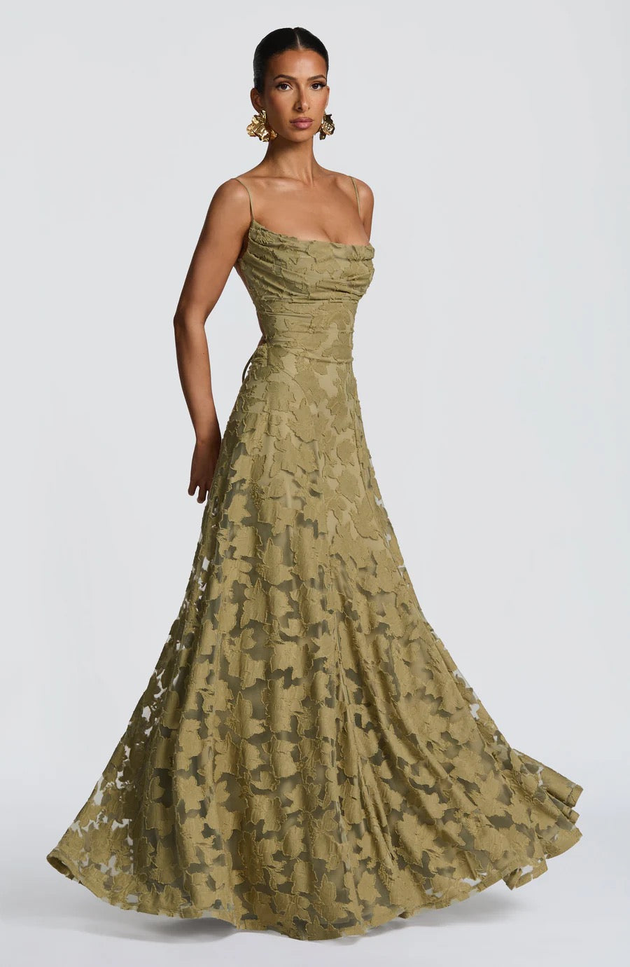 NWT Babyboo Francis Maxi Dress in Sage Green | Size Large