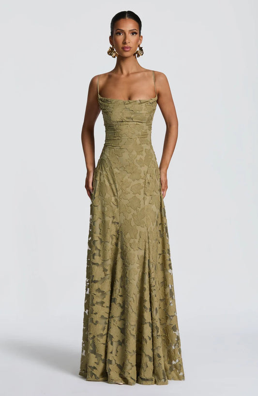 NWT Babyboo Francis Maxi Dress in Sage Green | Size Large