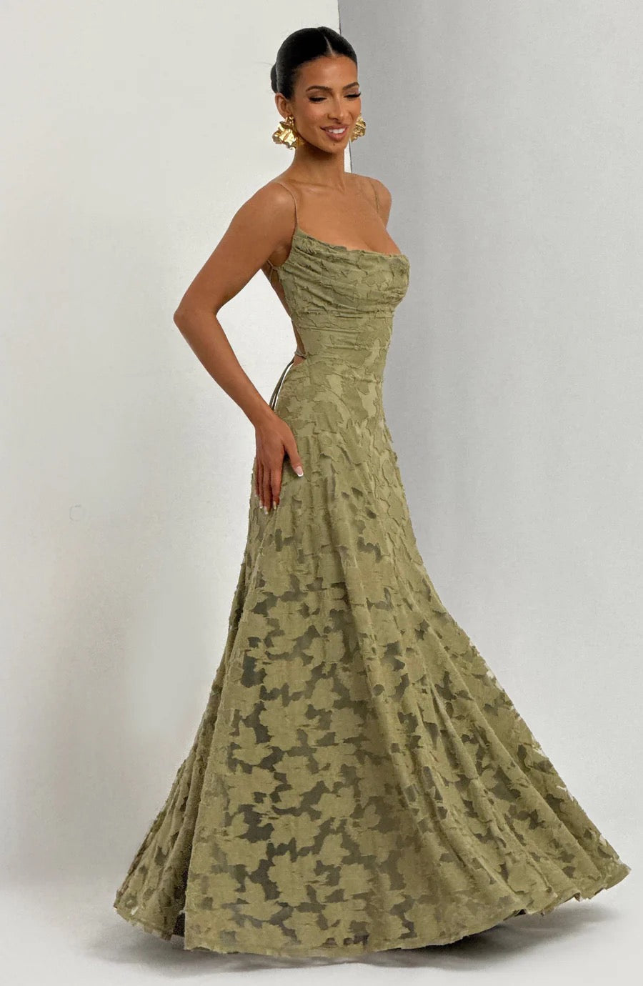 NWT Babyboo Francis Maxi Dress in Sage Green | Size Large