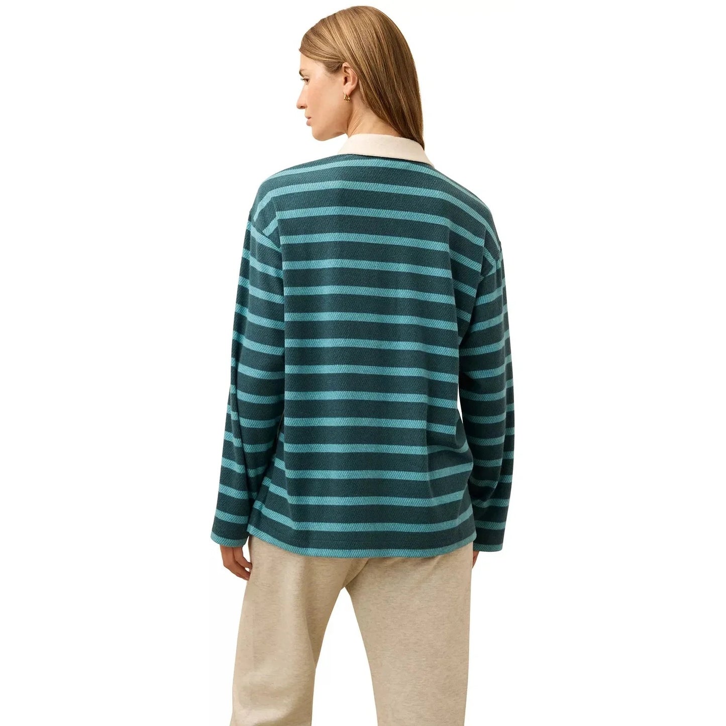 NWT Faherty Legend Sweater Rugby Popover in Blue Stripe | Size XL