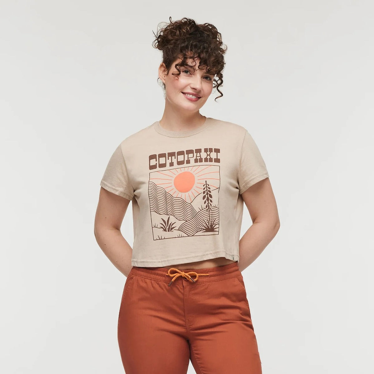 Cotopaxi Tan Desert Sun Graphic Relaxed Fit Boxy Short Sleeve T-Shirt | Size XL