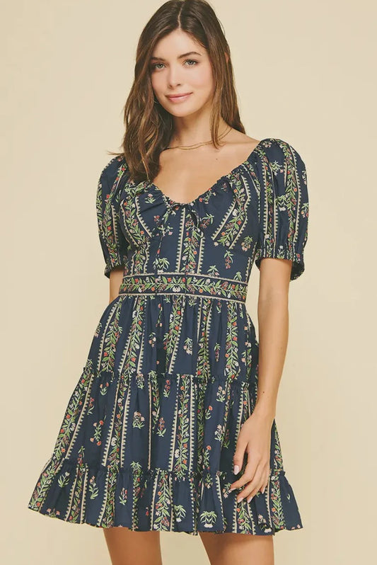 NWT Pinch Floral Puff Sleeve Mini Dress | Size Large