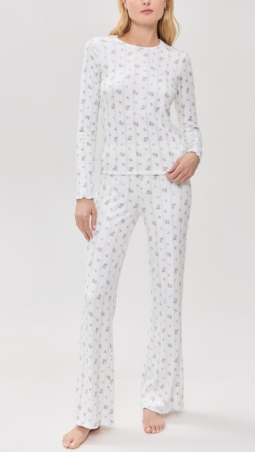 PJ Salvage NWT Crazy in Love Pointelle Knit Floral Pajama Pants | Size XL