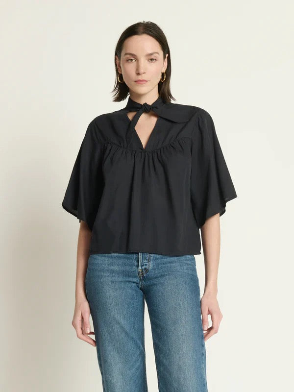 NWT Nation LTD Cotton Valerie Tie Neck Top | Size Medium