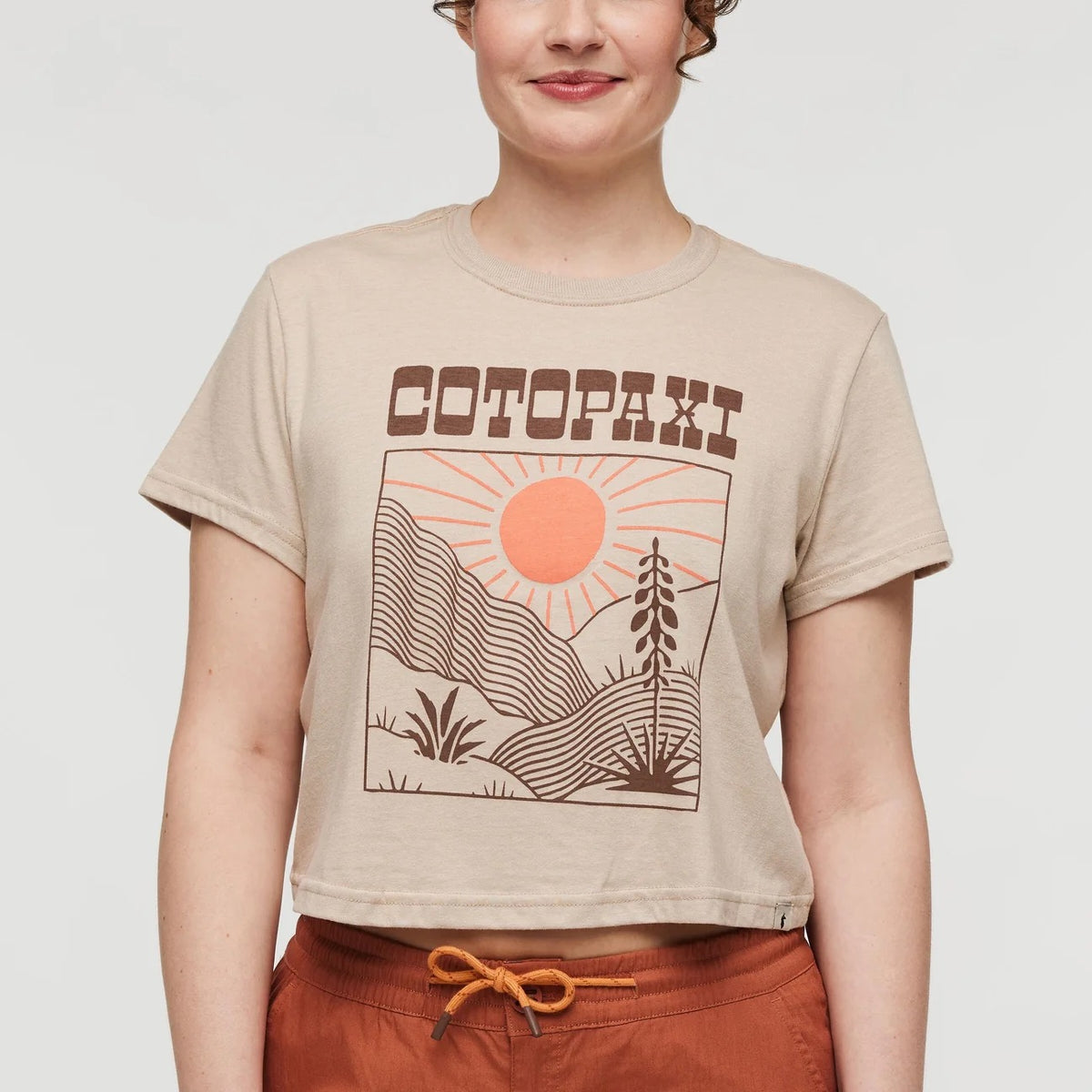 Cotopaxi Tan Desert Sun Graphic Relaxed Fit Boxy Short Sleeve T-Shirt | Size XL