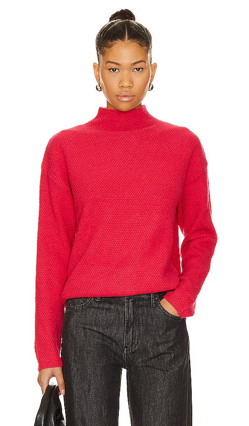 NWT Stitches & Stripes Fuschia Pink Remy Mock Neck Sweater | Size Medium