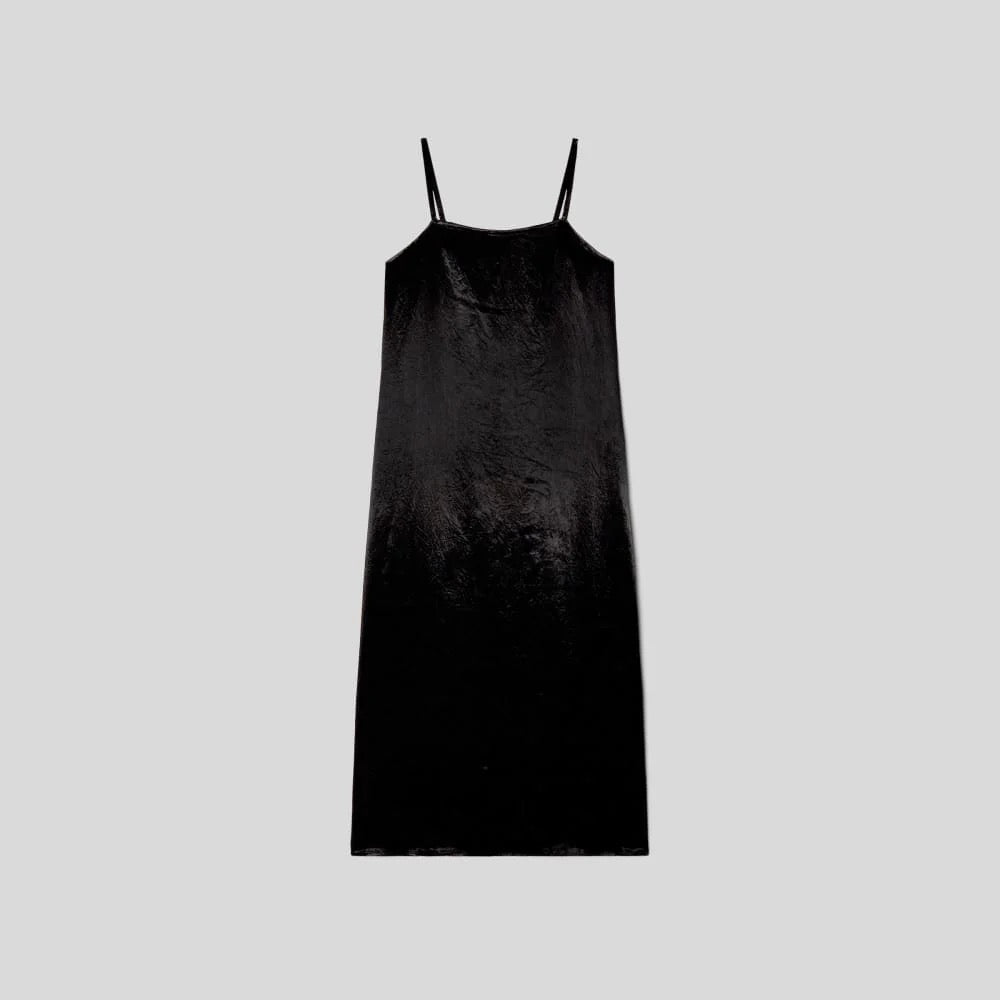 NWT Everlane The Satin Square Neck Black Slip Dress | Size 2