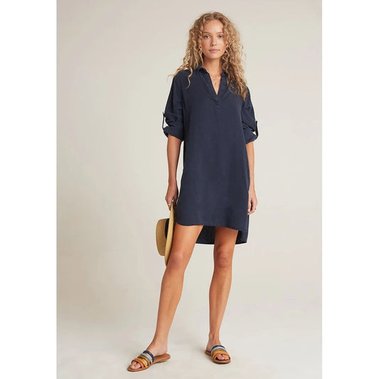 Bella Dahl Tencel Lyocell Roll Tab Shirt Dress | Size Small