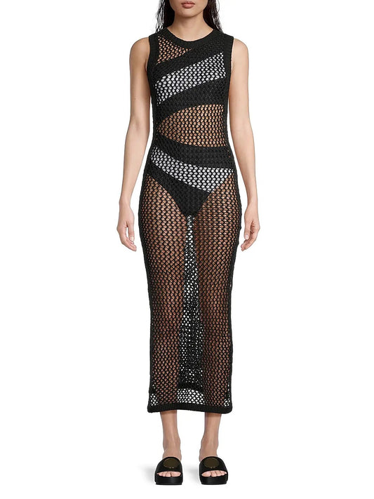 NWT Beach Riot Holly Net Cover Up Midi Dress | Size Large