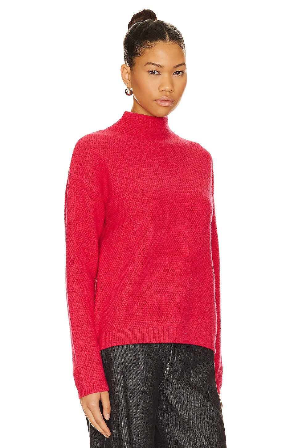 NWT Stitches & Stripes Fuschia Pink Remy Mock Neck Sweater | Size Medium