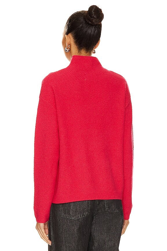 NWT Stitches & Stripes Fuschia Pink Remy Mock Neck Sweater | Size Medium