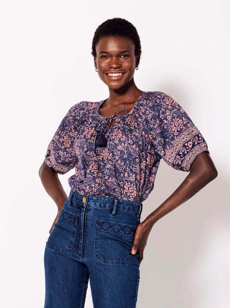 Cleobella Johana Organic Cotton Blouse in Cecil Print | Size Small
