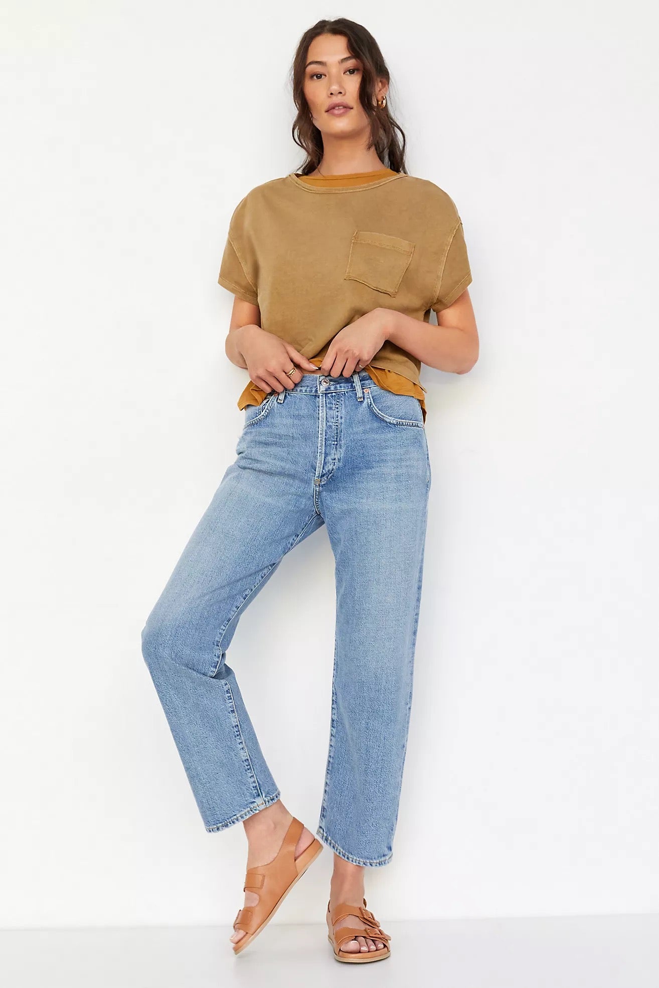 Citizens of Humanity Emery Crop Jeans in Light Indigo Wash | Size 28