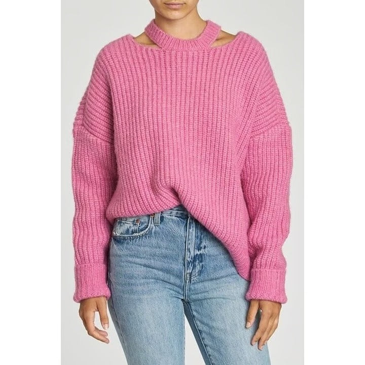 Pistola Eva Pullover With Neck Slit Top in Aurora Pink | Size Medium