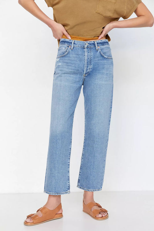 Citizens of Humanity Emery Crop Jeans in Light Indigo Wash | Size 28
