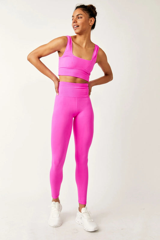 NWT Free People FP Movement Good Karma Leggings in Magenta | Size XS/S