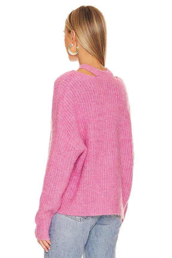 Pistola Eva Pullover With Neck Slit Top in Aurora Pink | Size Medium