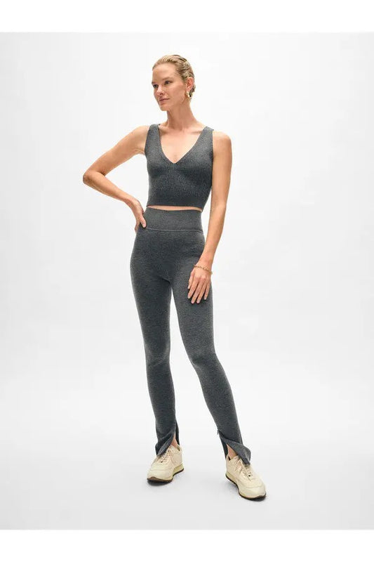 White + Warren Superfine Merino Zip Legging in Charcoal Gray | Size XS