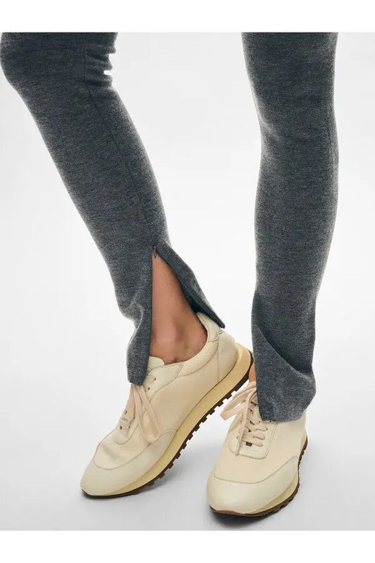 White + Warren Superfine Merino Zip Legging in Charcoal Gray | Size XS