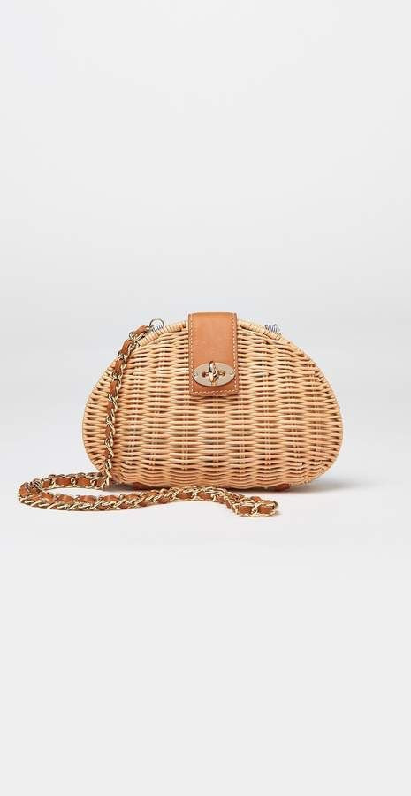 New J. McLaughlin Melody Wicker Clutch/Crossbody Bag