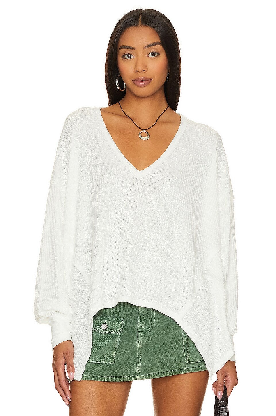 Free People We The Free Coraline Thermal Top in Ivory | Size XS