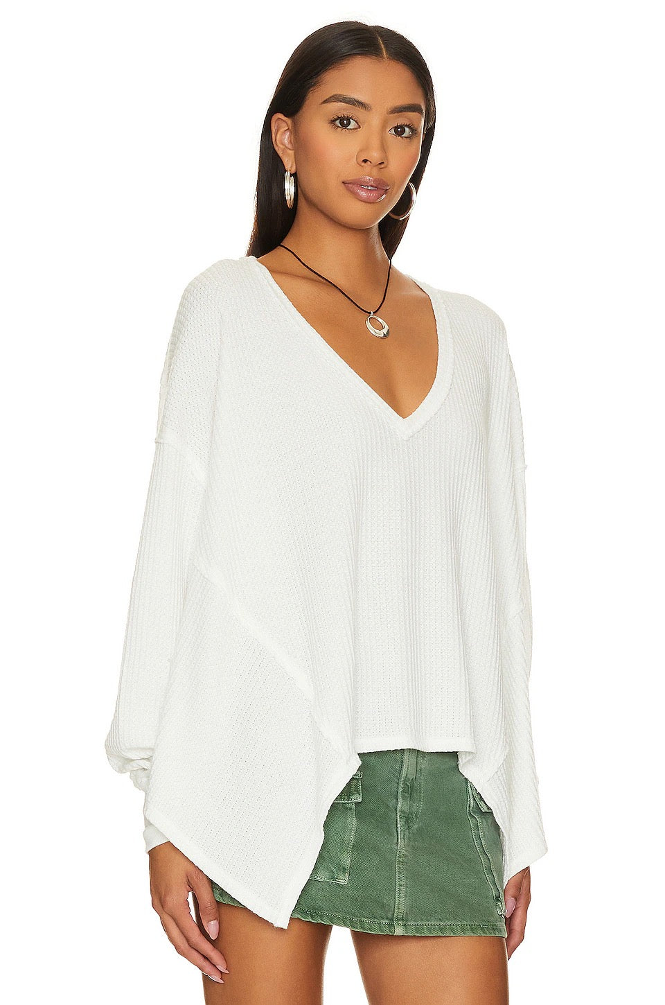 Free People We The Free Coraline Thermal Top in Ivory | Size XS