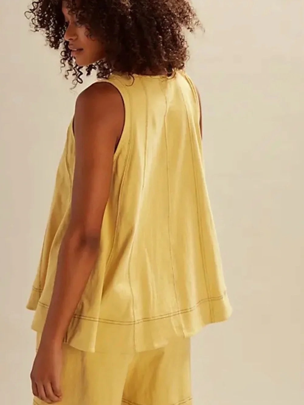 NWT Free People Beach Strada Trapeze Shirt in Yellow | Size XS