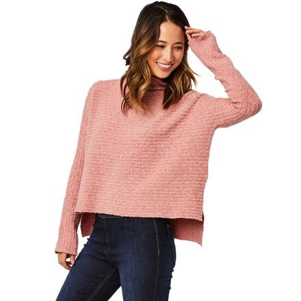 Carve Designs Livia Waffle Knit Mock Neck Sweater | Size Small