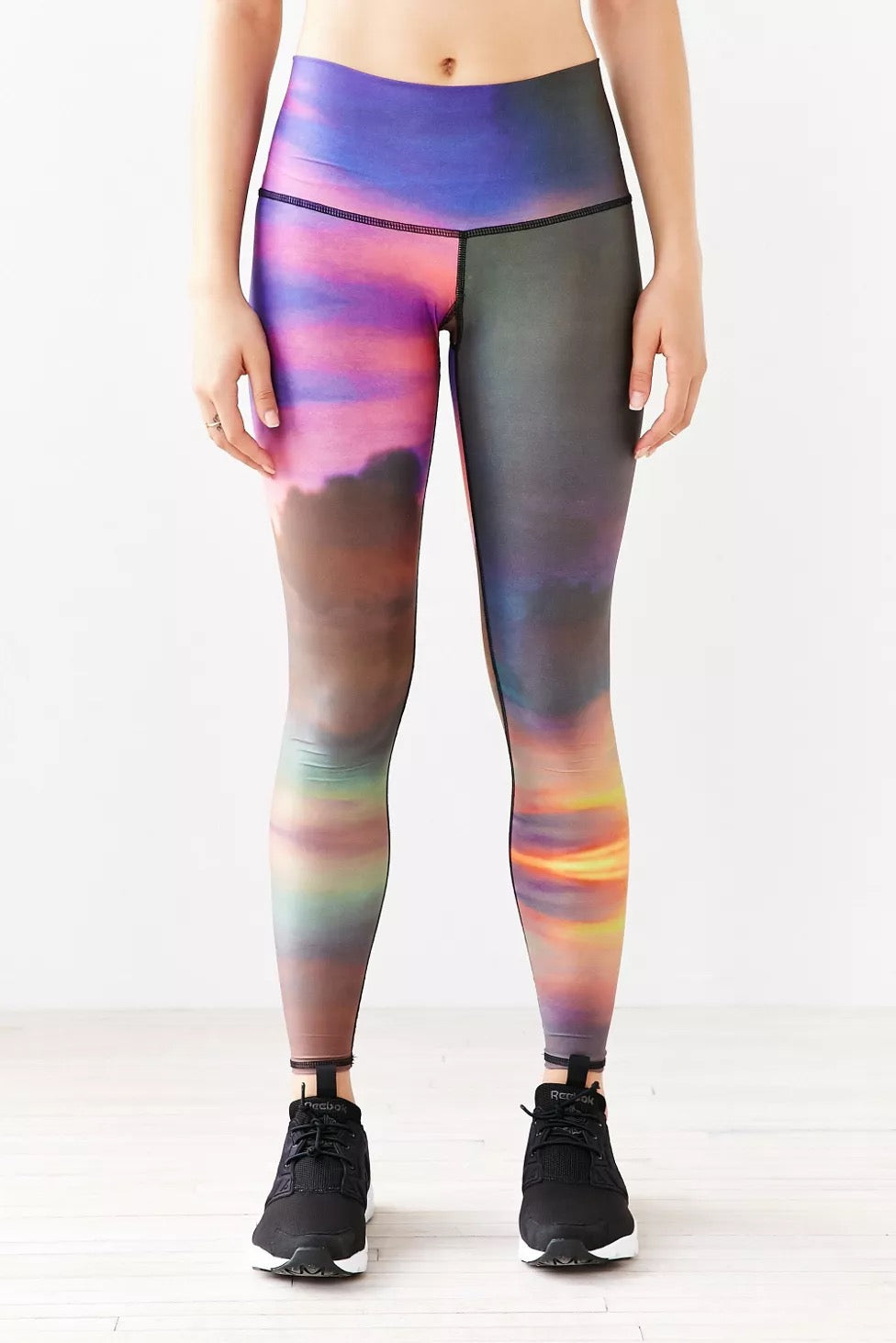 Teeki Sunset Clouds High Waisted Yoga Leggings | Size Small