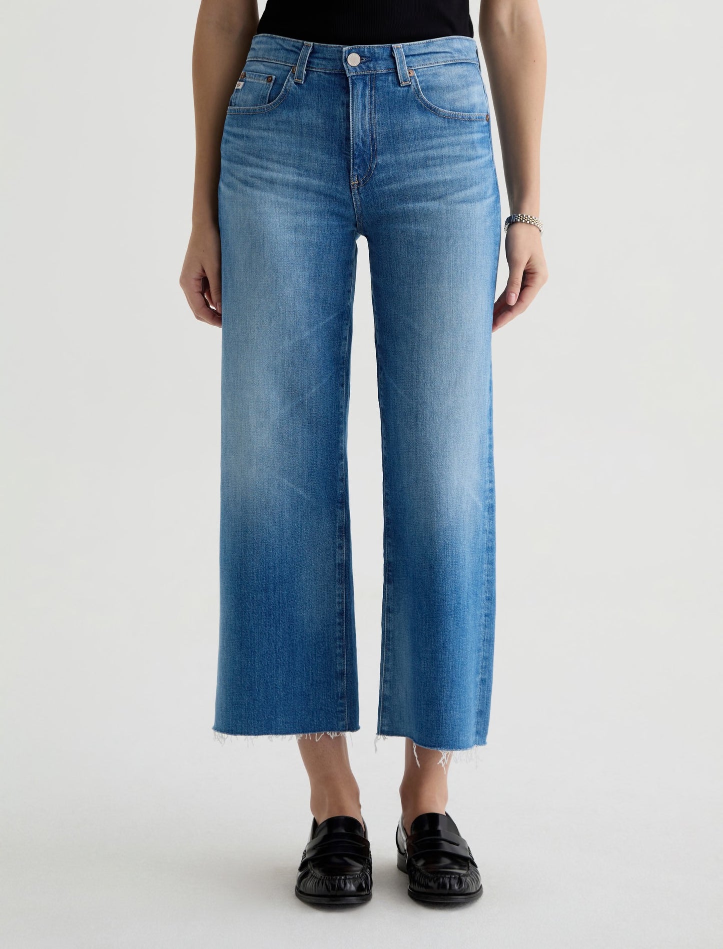 AG Denim Saige Wide Leg Crop Mid Rise Jean | Size 27