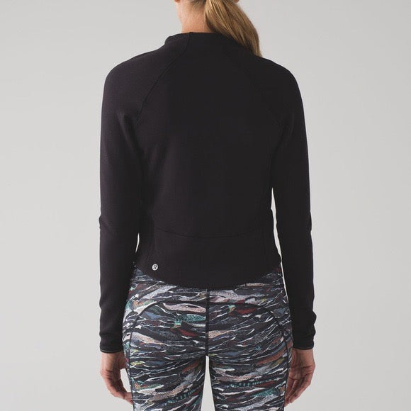 Lululemon Black Hill and Valley Mock Neck Long Sleeve Shirt | Size 6
