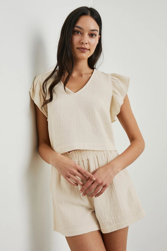 Rails Miley Cotton Gauze Top in Flax | Size XS