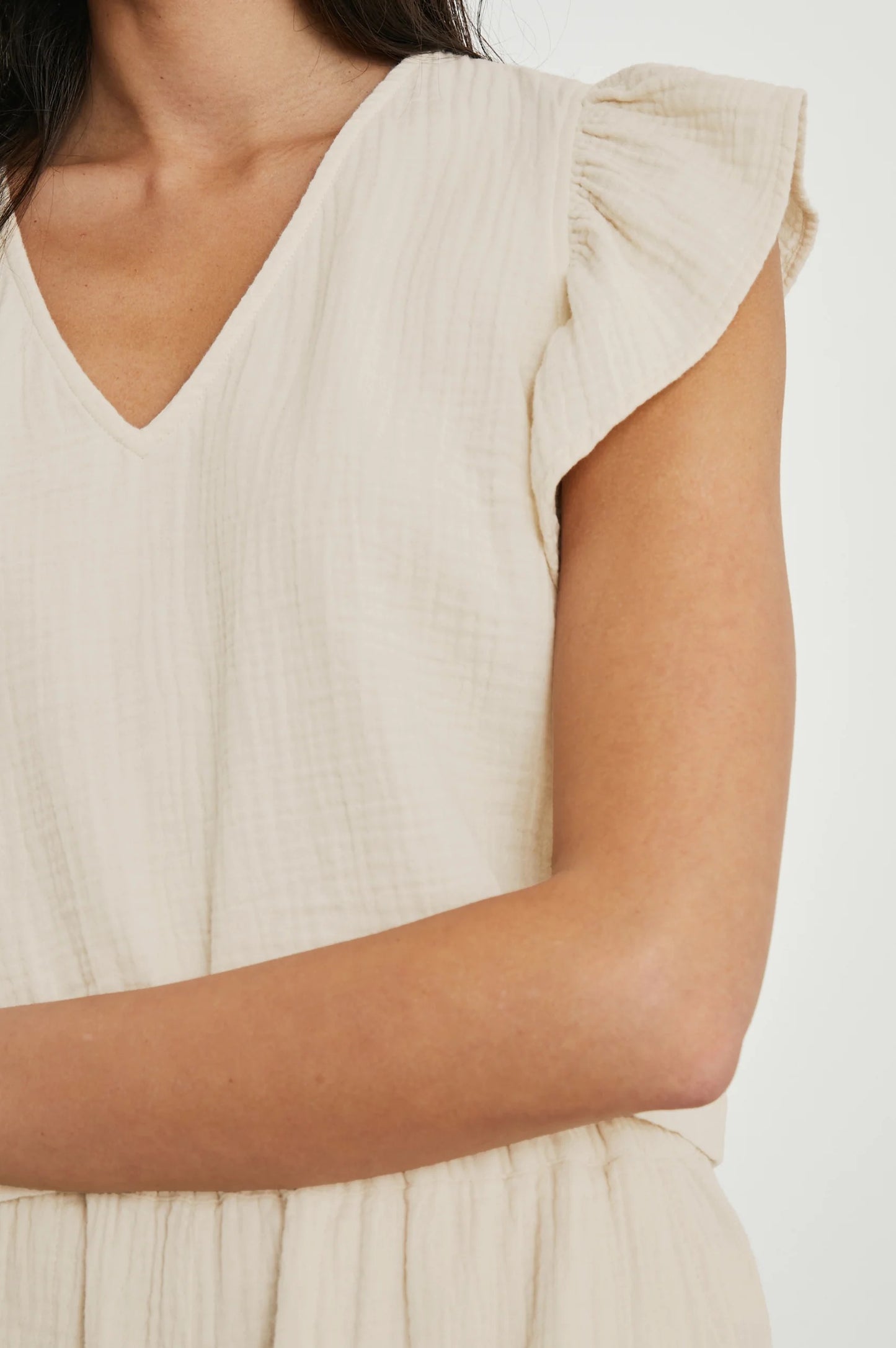 Rails Miley Cotton Gauze Top in Flax | Size XS