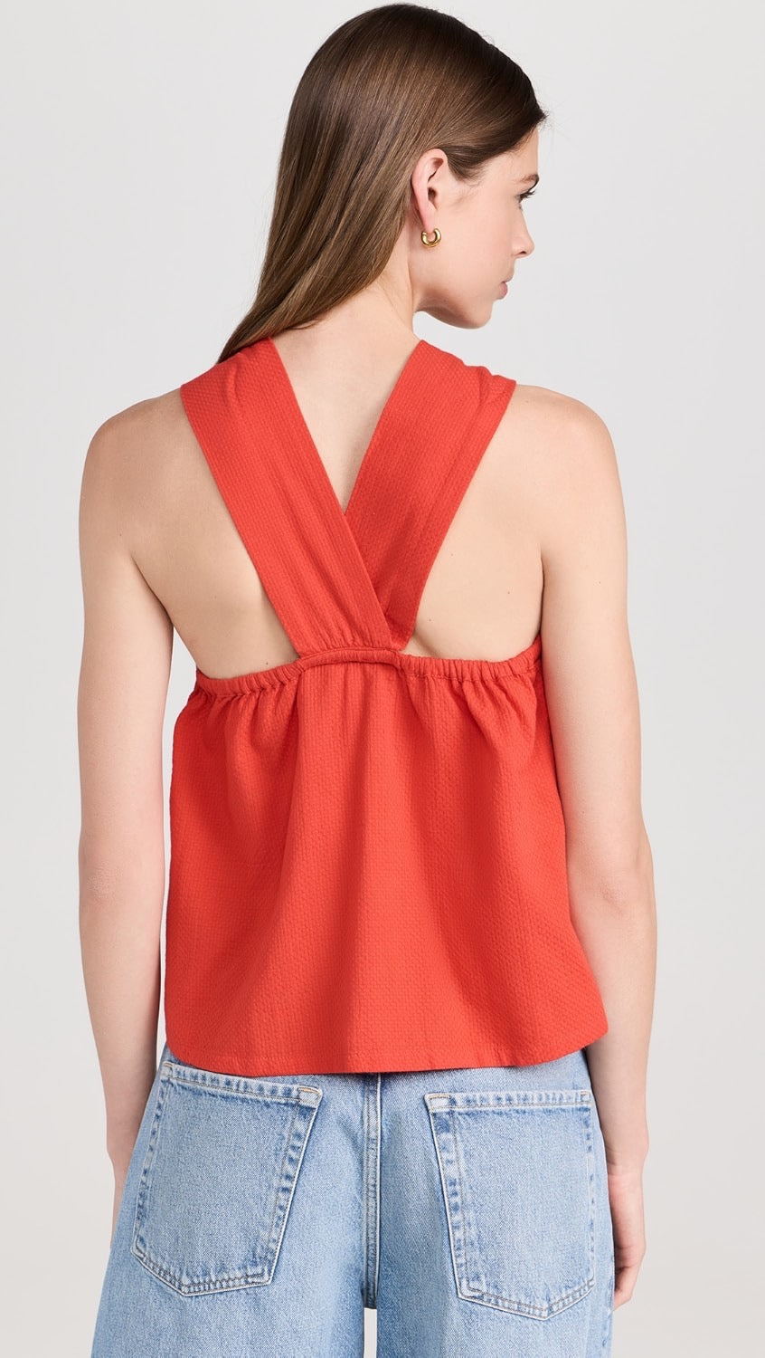 NWT Faherty Bay Twist Top in Poppy Red | Size XL