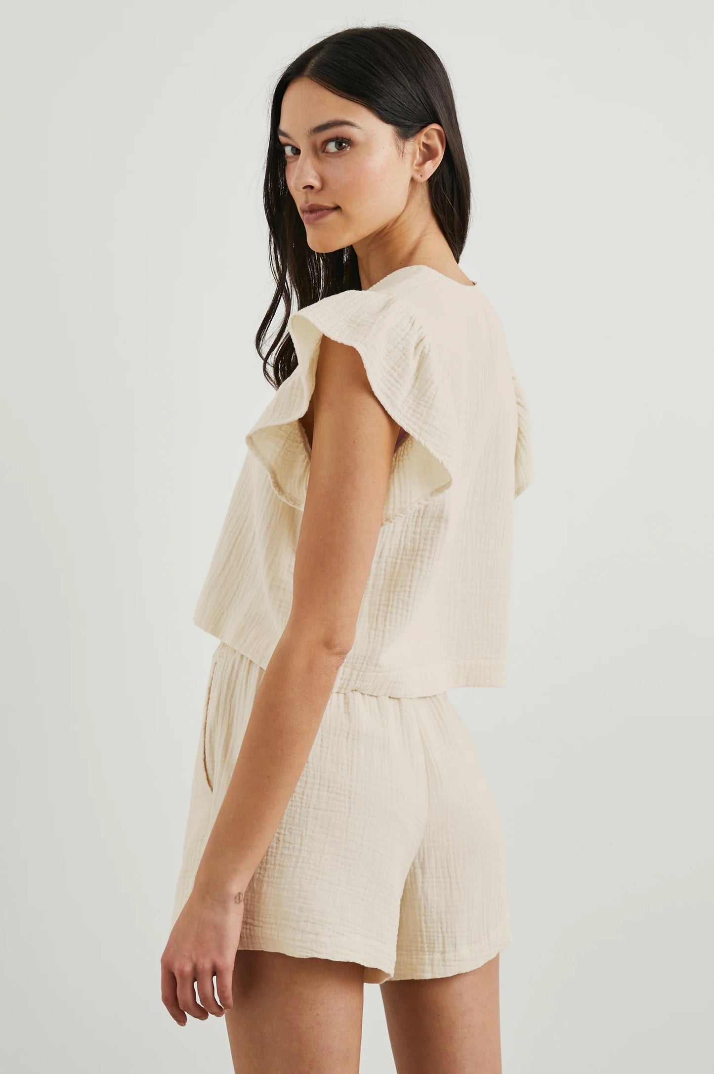 Rails Miley Cotton Gauze Top in Flax | Size XS