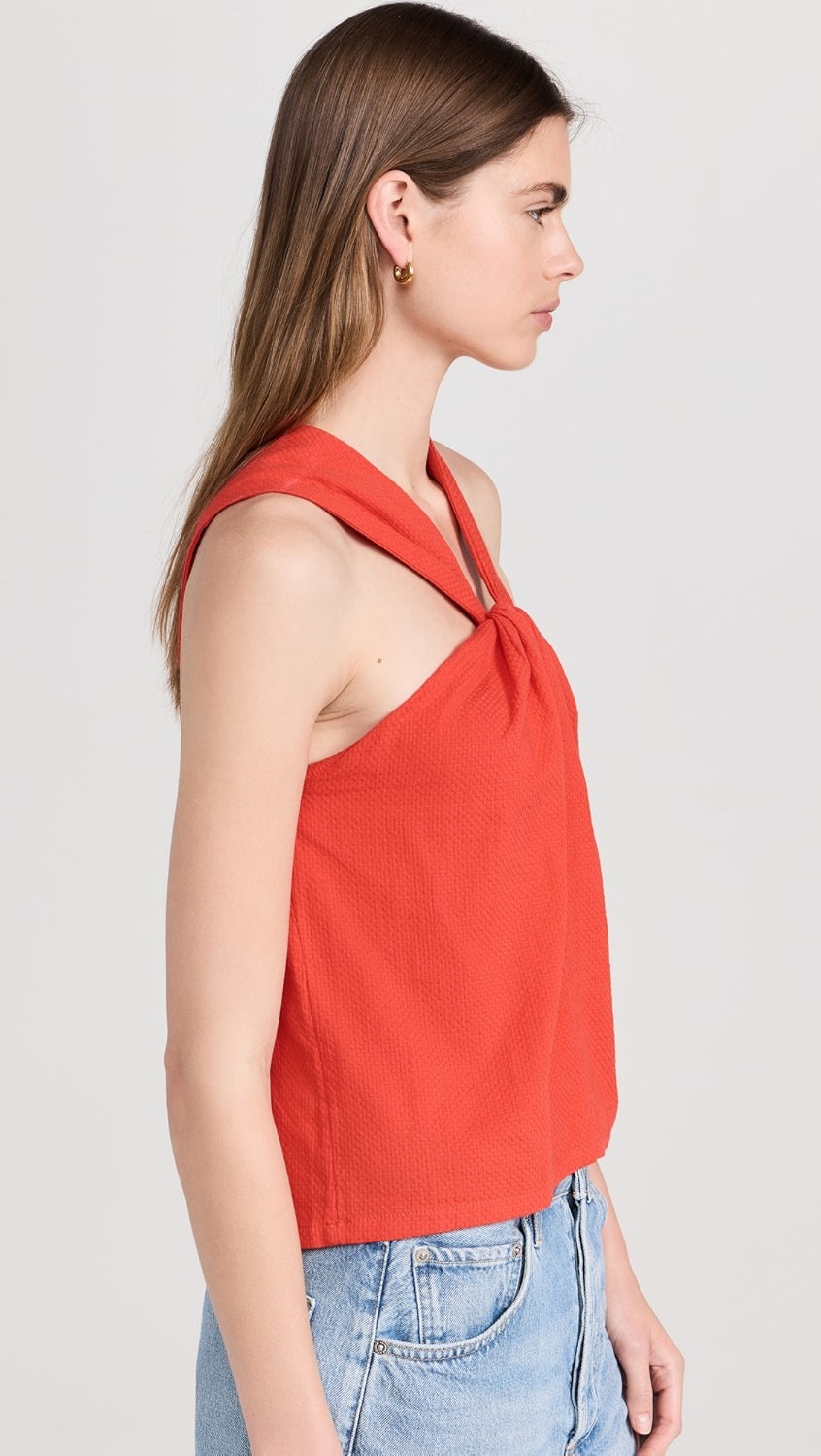 NWT Faherty Bay Twist Top in Poppy Red | Size XL