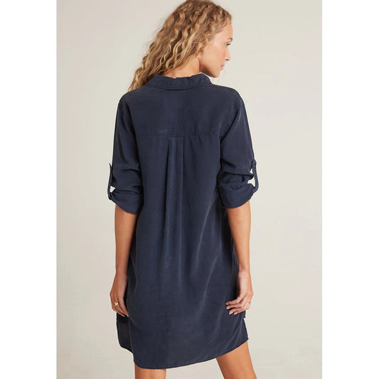 Bella Dahl Tencel Lyocell Roll Tab Shirt Dress | Size Small