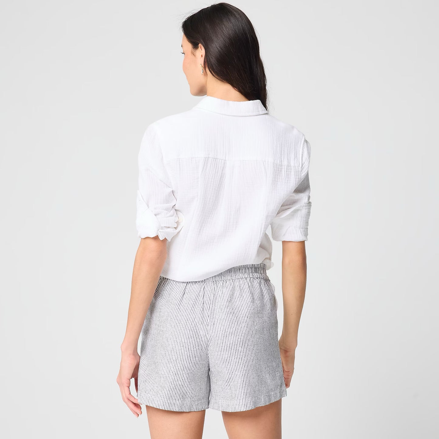 NWT J. Crew Linen Blend Striped Drawstring Shorts | Size Small