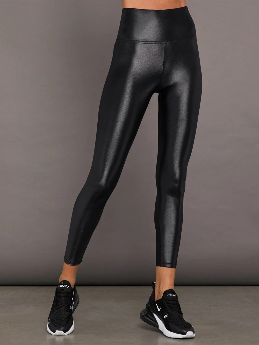 Carbon38 High Rise Takara Leggings in Black Liquid Shine | Size Small