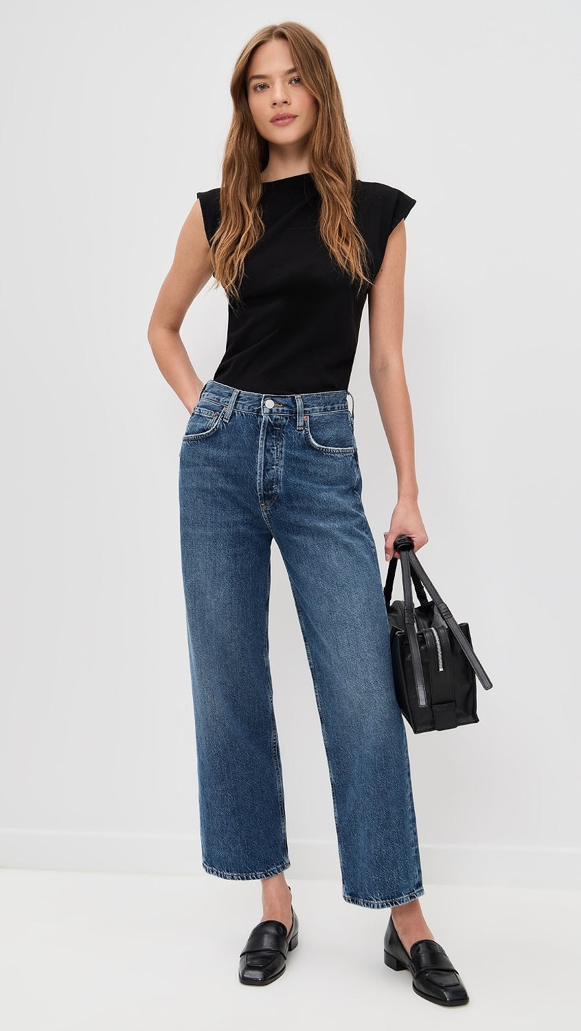 AGOLDE Ren High Rise Straight Leg Jeans in Medium Indigo Wash | Size 29