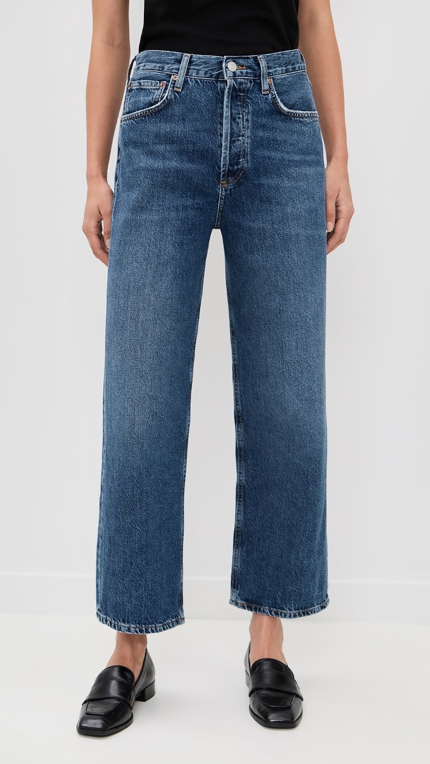 AGOLDE Ren High Rise Straight Leg Jeans in Medium Indigo Wash | Size 29