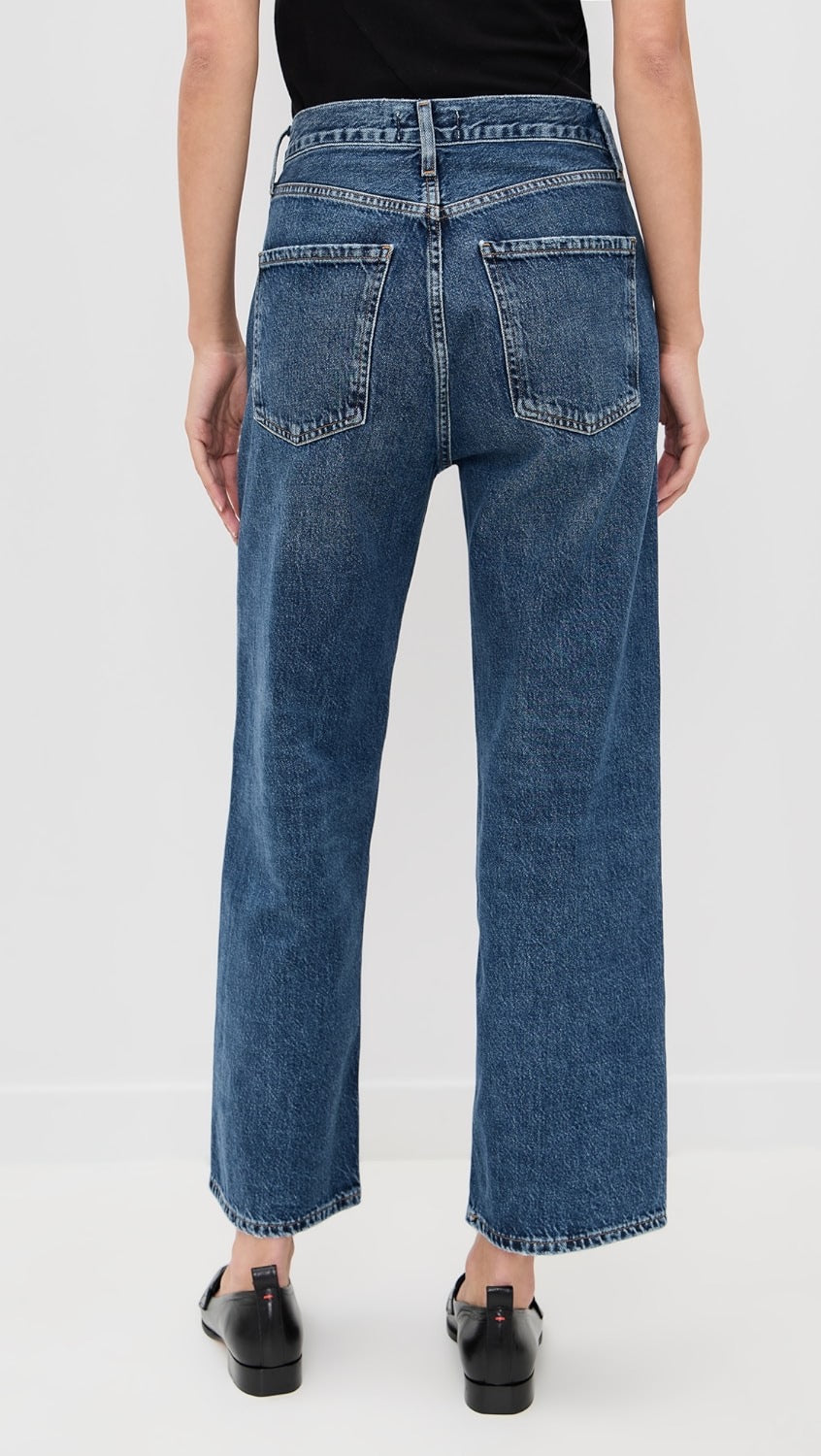 AGOLDE Ren High Rise Straight Leg Jeans in Medium Indigo Wash | Size 29