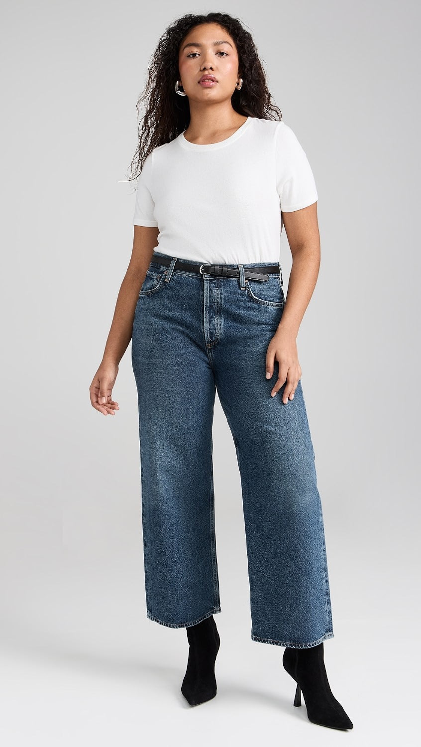 AGOLDE Ren High Rise Straight Leg Jeans in Medium Indigo Wash | Size 29